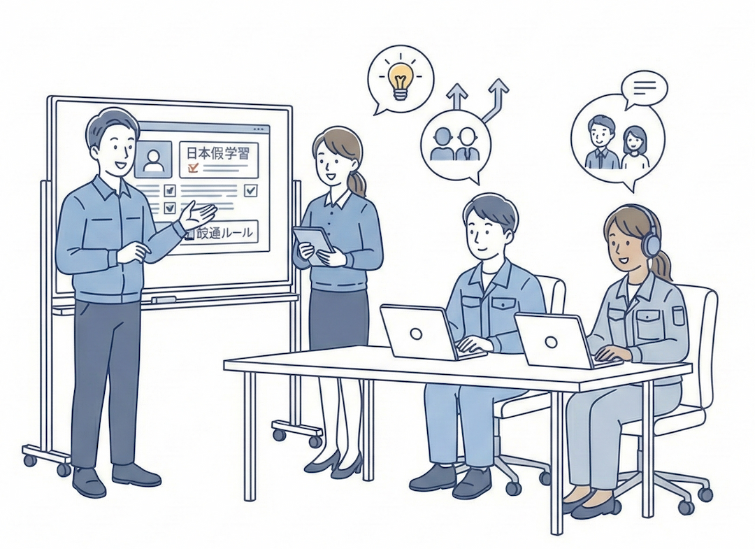 外国人ドライバーの研修・育成プロセス - メンター制度とE-learningによるサポート