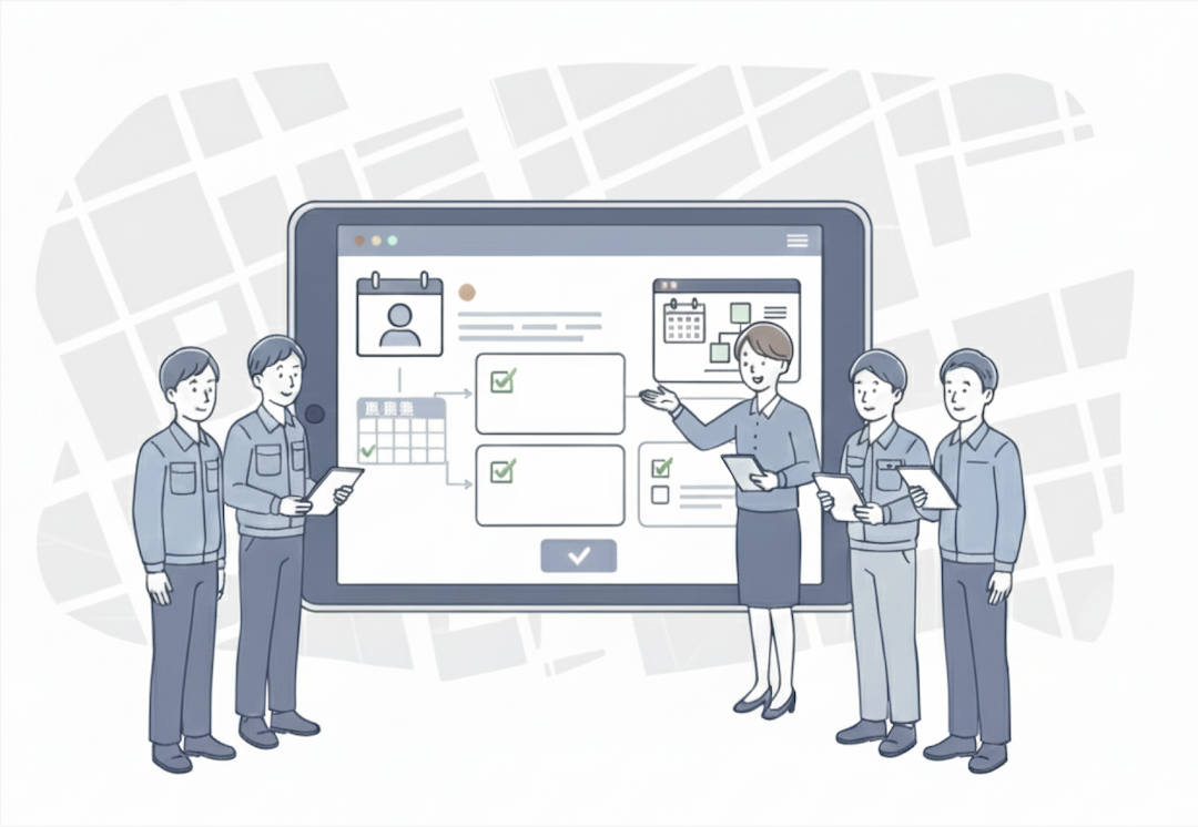 DriveeLink人材管理システム画面 - 在留資格管理と定期面談記録の一元管理